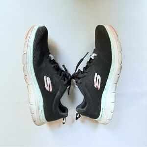 Skechers Flex Lite Black Knit Running Sneaker Women’s 6.5